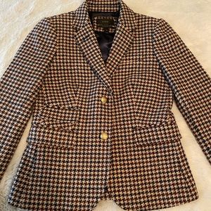 JCrew Wool Schoolboy Blazer Houndstooth Plaid Sz 2
